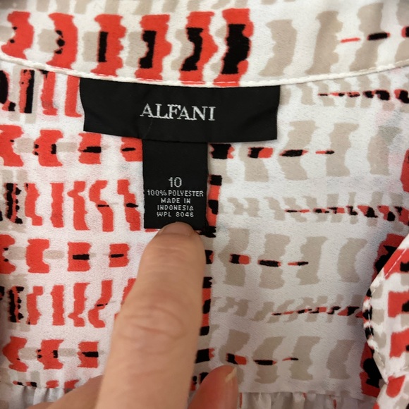 ALFANI ladies blouse size 10 patterened design - Picture 5 of 9